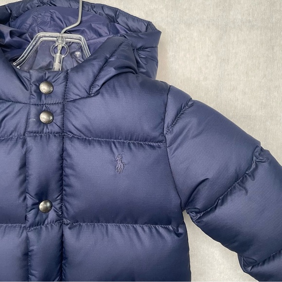 Ralph Lauren Toddler 12M Navy Blue Puffer Snow Suit W/ Gloves And Booties - Picture 4 of 12